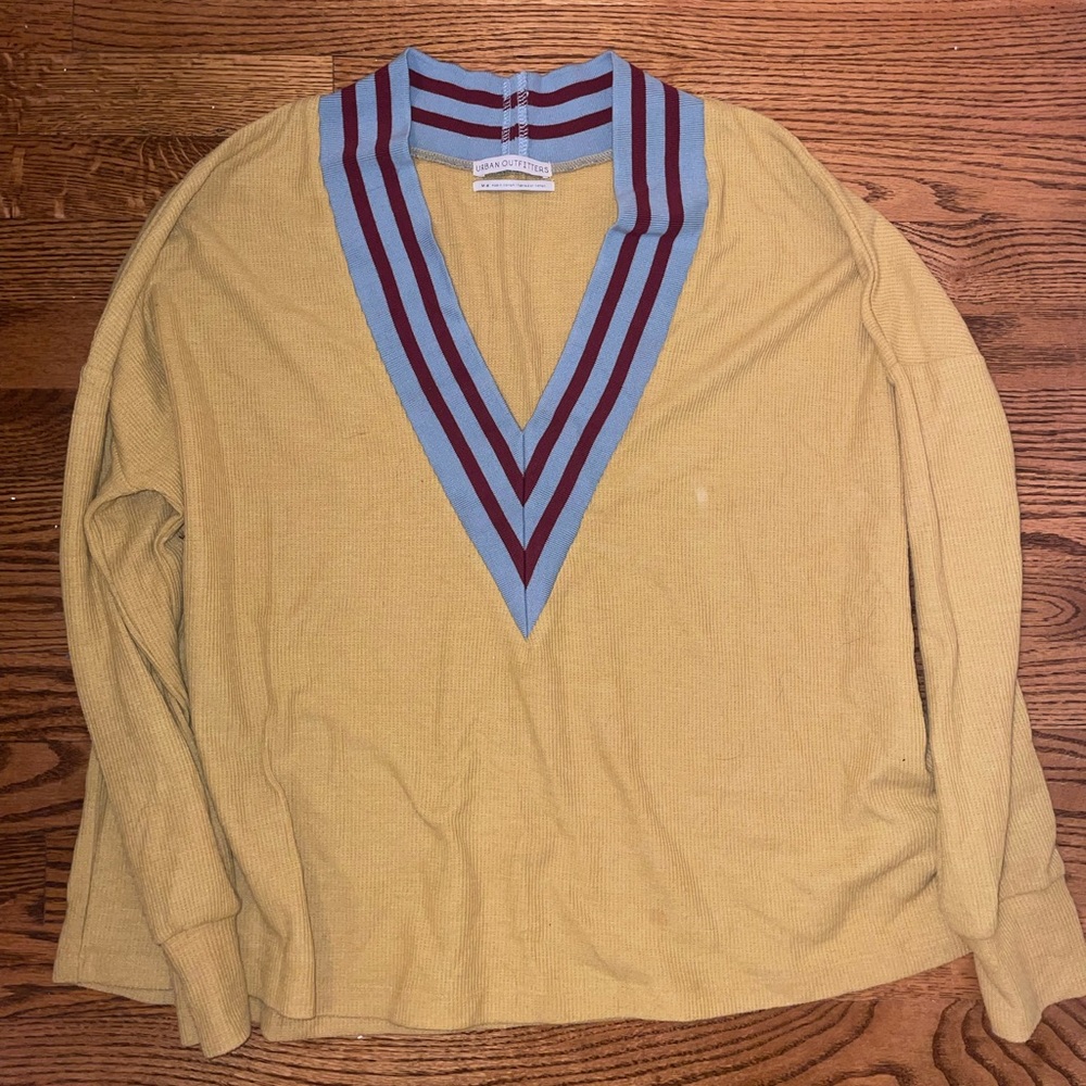 Deep v-neck yellow sweater